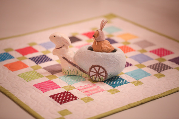 Bunny Hill Dottie Mini  Charm Quilt for Easter